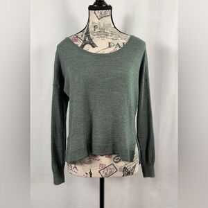 Madewell Sage Green Merino Wool Blend Eco Friendly Sweater - Cozy & Chic M